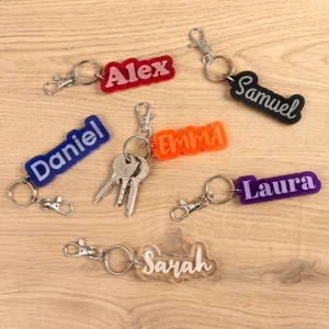 Llavero metacrilato personalizado con nombre
