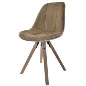 Silla Moderna Tapizado Marrón Claro